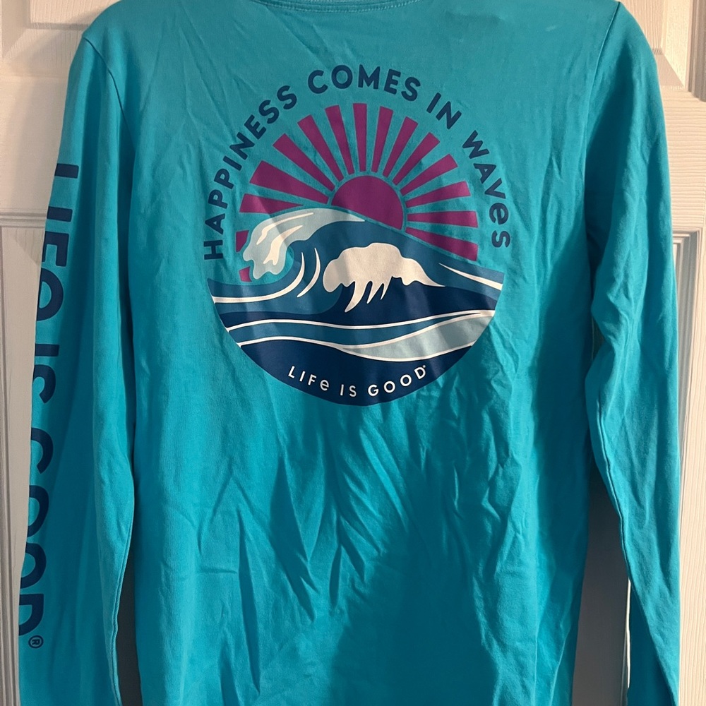 Life Is Good Teal Crew Neck Tee